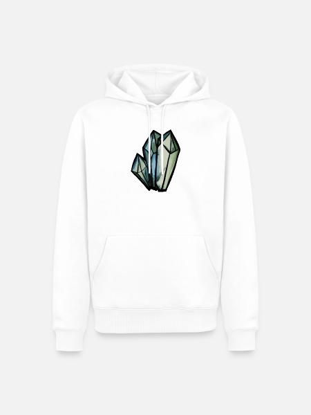 Kristallgeometrisches Aquarell - Männer Premium Bio Hoodie - Weiß