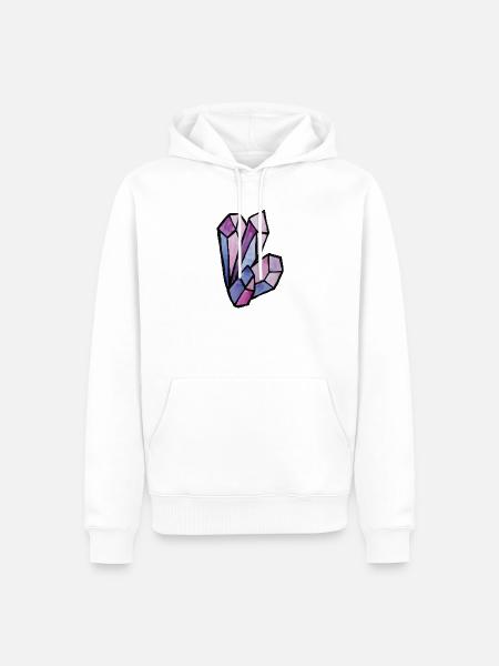 Mosaik aus Buntglas-Edelsteinherzen - Männer Premium Bio Hoodie - Weiß
