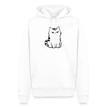 Lustige Katze Minimalistisches Katzen Geschenk  - Männer Premium Bio Hoodie - Weiß - Vorne - Nico (187cm)