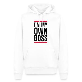 My Own Boss - Männer Premium Bio Hoodie - Weiß - Vorne - Nico (187cm)