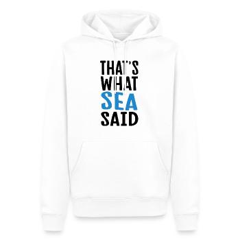 Das ist es, was das Meer sagte - Männer Premium Bio Hoodie - Weiß - Vorne - Nico (187cm)
