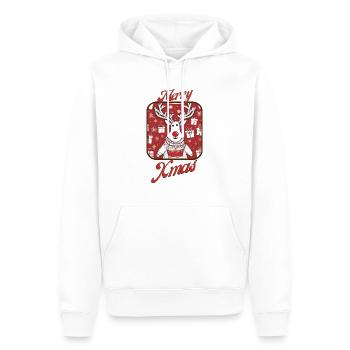 Rudi the Ren 2 - Men’s Premium Organic Hoodie - white - Front - Nico (187cm)