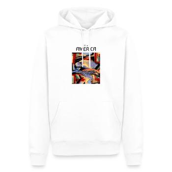 I Like America eagle design - Männer Premium Bio Hoodie - Weiß - Vorne - Nico (187cm)