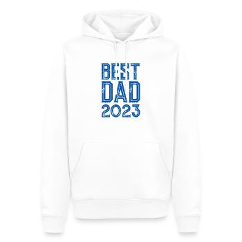 BEST DAD 2023 - VATERTAG - GESCHENK ZUM GEBURTSTAG - Männer Premium Bio Hoodie - Weiß - Vorne - Nico (187cm)
