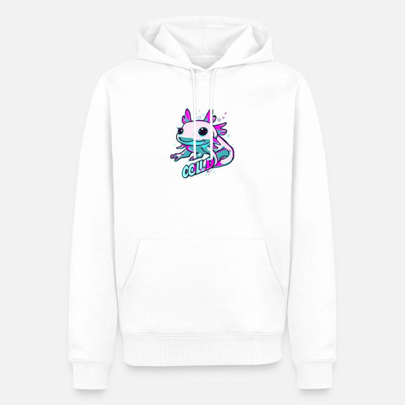 Axolotl - Männer Premium Bio Hoodie - Weiß