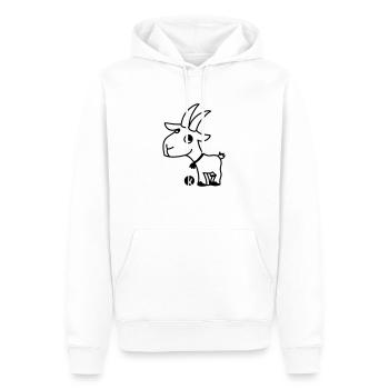 Ziege - Goat - Männer Premium Bio Hoodie - Weiß - Vorne - Nico (187cm)