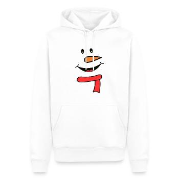 Schneemann Gesicht mit Schal - Männer Premium Bio Hoodie - Weiß - Vorne - Nico (187cm)