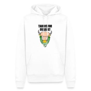 Taurus for ukraine - Sweat à capuche Premium bio Homme - blanc - Devant - Nico (187cm)