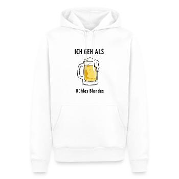 Lustiges Kostüm Bier - Ich geh als kühles Blondes - Männer Premium Bio Hoodie - Weiß - Vorne - Nico (187cm)