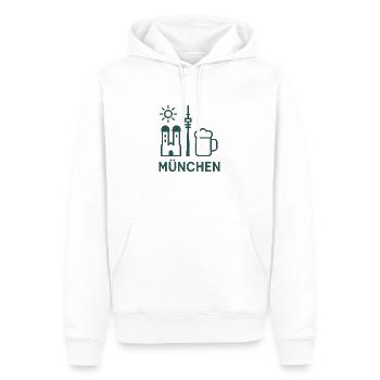Munich - Sweat à capuche Premium bio Homme - blanc - Devant - Nico (187cm)