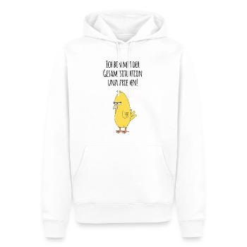 Ich bin mit der Gesamtsituation unzufrieden-Vogel - Männer Premium Bio Hoodie - Weiß - Vorne - Nico (187cm)