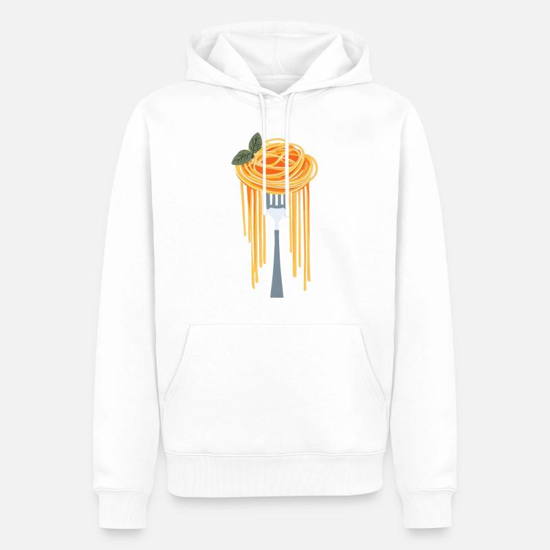 Spaghetti à la fourchette - Sweat à capuche Premium bio Homme - blanc