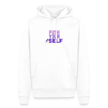 Push Your Self - Männer Premium Bio Hoodie - Weiß - Vorne - Nico (187cm)