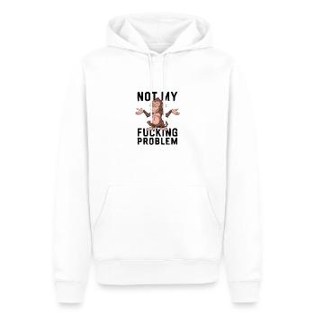 Lustiger Affenspruch Nicht mein Problem für einen - Männer Premium Bio Hoodie - Weiß - Vorne - Nico (187cm)