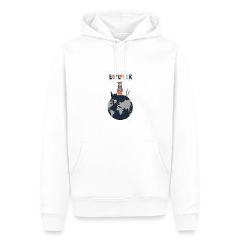 Explorer - Men’s Premium Organic Hoodie - white - Front - Nico (187cm)