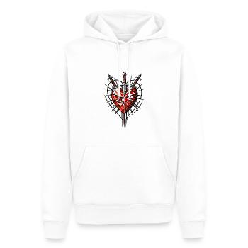 Cœur courageux - Sweat à capuche Premium bio Homme - blanc - Devant - Nico (187cm)