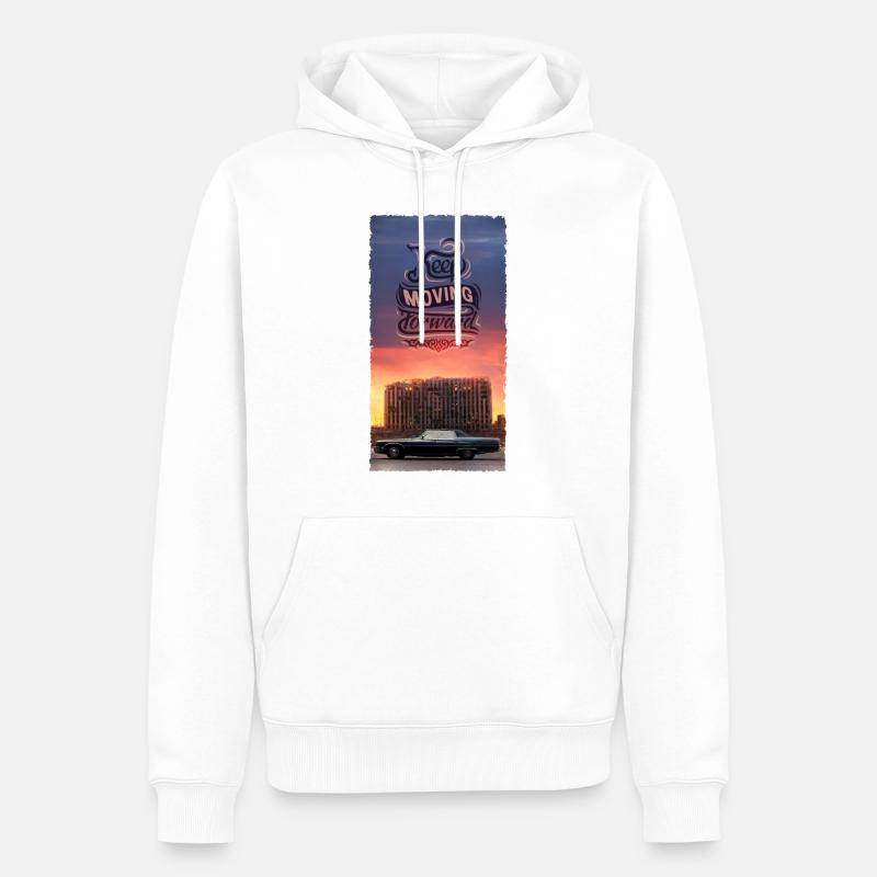 Continuez d’aller de l’avant - Sweat à capuche Premium bio Homme - blanc