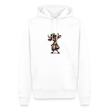 Cerf Leprechaun St Patrick Animal de la forêt irlandaise - Sweat à capuche Premium bio Homme - blanc - Devant - Nico (187cm)