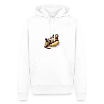 Playful Otter Floating Fun Summer Design - Männer Premium Bio Hoodie - Weiß - Vorne - Nico (187cm)