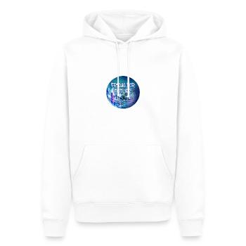 Terre Bleue,Planète, Planète,Vendredi pour l’avenir - Sweat à capuche Premium bio Homme - blanc - Devant - Nico (187cm)