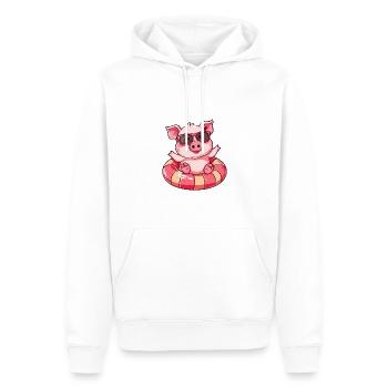 Cochon Été Bande Dessinée - Sweat à capuche Premium bio Homme - blanc - Devant - Nico (187cm)