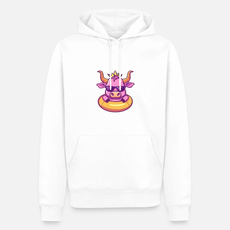 Bande dessinée d’été Taureau - Sweat à capuche Premium bio Homme - blanc