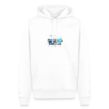 faire l’amour pas la guerre, typo rose, guerre, graffiti - Sweat à capuche Premium bio Homme - blanc - Devant - Nico (187cm)