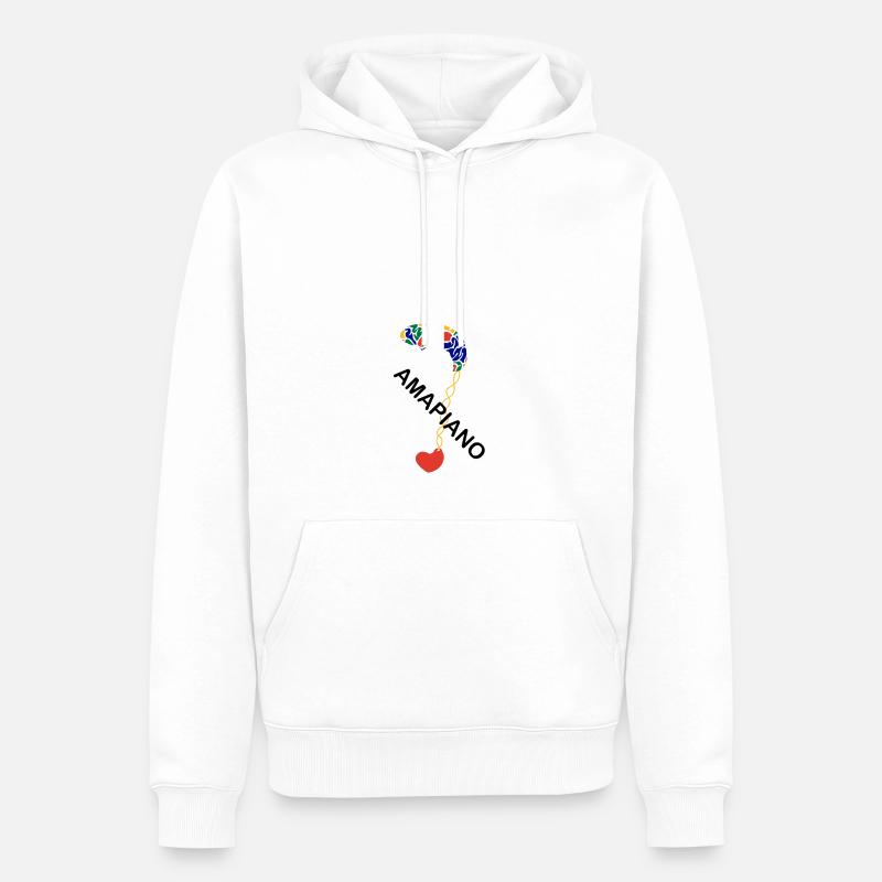 Mon cœur bat pour Ampiano - Sweat à capuche Premium bio Homme - blanc