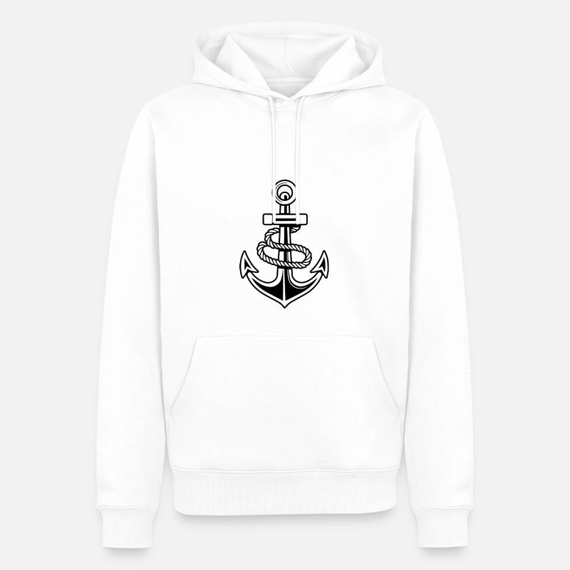 Anker Boot Schiff Nautik - Männer Premium Bio Hoodie - Weiß