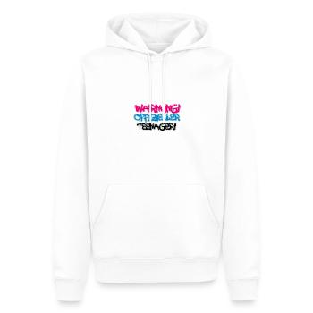 warnung offizieller teenager,teenager,graffiti - Männer Premium Bio Hoodie - Weiß - Vorne - Nico (187cm)