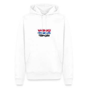 warnung offizieller teenager,teenager,graffiti - Männer Premium Bio Hoodie - Weiß - Vorne - Nico (187cm)