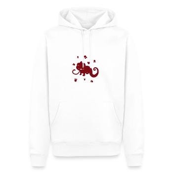 Salamandre - Animal amphibien - Sweat à capuche Premium bio Homme - blanc - Devant - Nico (187cm)