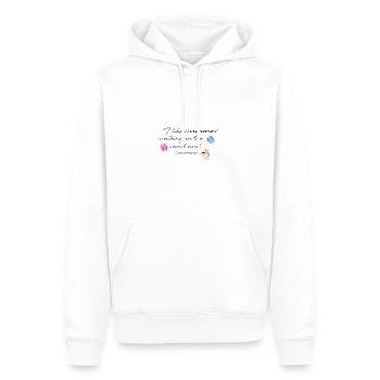 sommer,sonne,eiskrem, eis, typo, schrift,flipflops - Männer Premium Bio Hoodie - Weiß - Vorne - Nico (187cm)