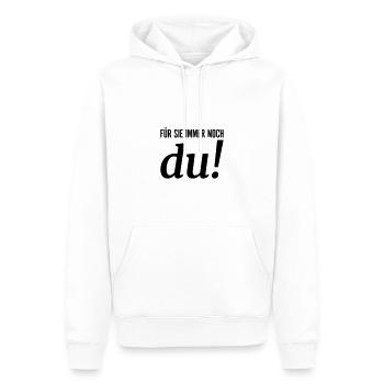 Für sie immer noch du - Männer Premium Bio Hoodie - Weiß - Vorne - Nico (187cm)