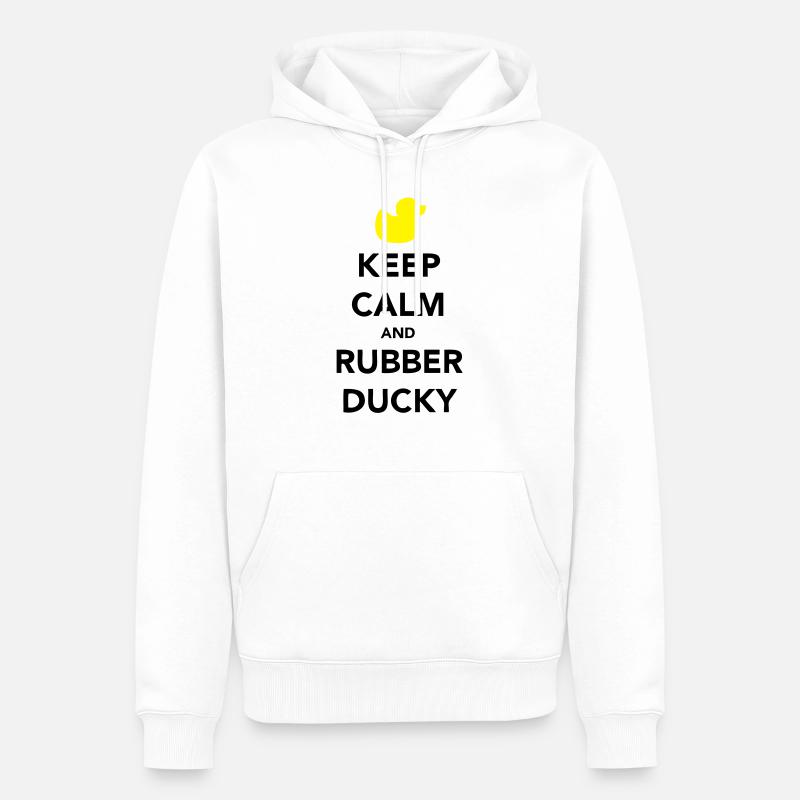 Keep Calm and Rubber Ducky - Sweat à capuche Premium bio Homme - blanc