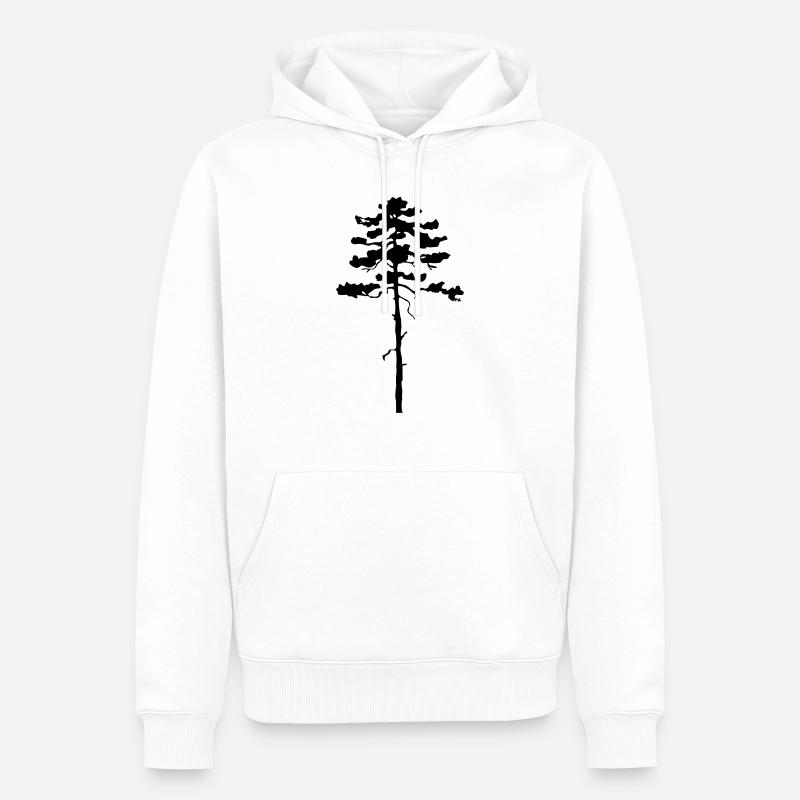 Tree Pine - Sweat à capuche Premium bio Homme - blanc