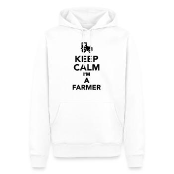 Keep calm I'm a Farmer - Sweat à capuche Premium bio Homme - blanc - Devant - Nico (187cm)