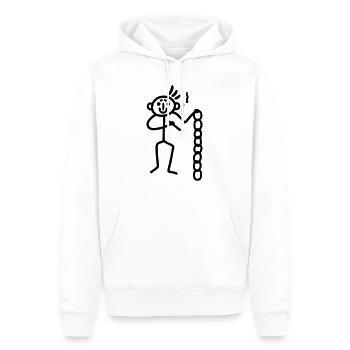Strichmännchen mit Kette - Männer Premium Bio Hoodie - Weiß - Vorne - Nico (187cm)