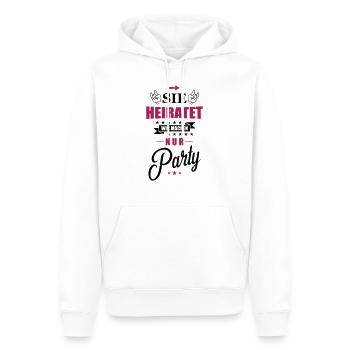 sie heiratet wir machen nur party - Männer Premium Bio Hoodie - Weiß - Vorne - Nico (187cm)