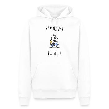 J'peux pas j'ai vélo, panda - Sweat à capuche Premium bio Homme - blanc - Devant - Nico (187cm)