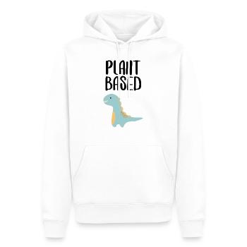 Plant based plant végétalien sort écriture - Sweat à capuche Premium bio Homme - blanc - Devant - Nico (187cm)