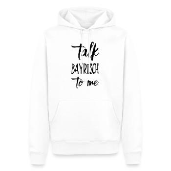 Talk Bayrisch to me Dialekt Bayerisch Geschenk - Männer Premium Bio Hoodie - Weiß - Vorne - Nico (187cm)