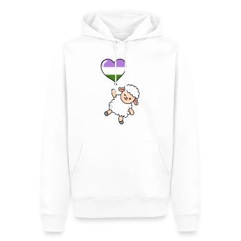 Sheep Heart Balloon Genderqueer Pride - Men’s Premium Organic Hoodie - white - Front - Nico (187cm)