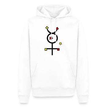 Symbole de mercure - Sweat à capuche Premium bio Homme - blanc - Devant - Nico (187cm)