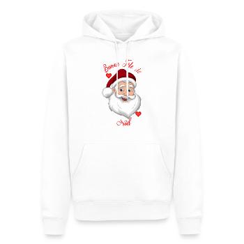 Bonne fete de noel - Sweat à capuche Premium bio Homme - blanc - Devant - Nico (187cm)