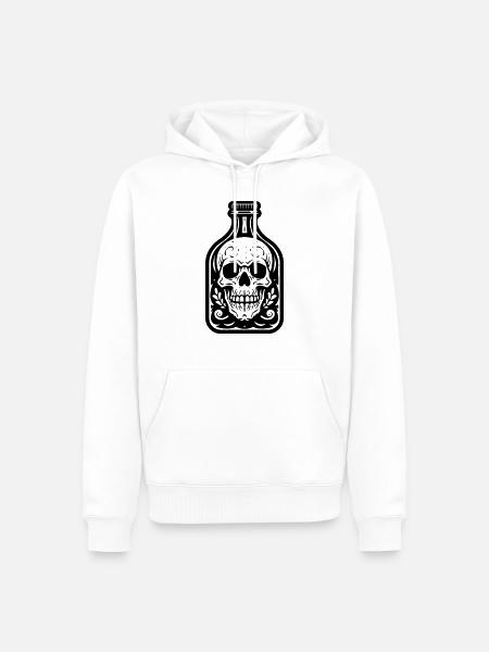 Mysterious Skull Bottle - Men’s Premium Organic Hoodie - white