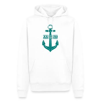 Amrum Anker Nordsee Ebbe Flut - Männer Premium Bio Hoodie - Weiß - Vorne - Nico (187cm)