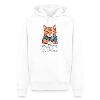 Katze Now we have the salad - Männer Premium Bio Hoodie - Weiß - Vorne - Nico (187cm)