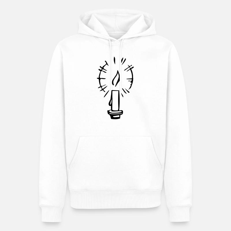 Kerze - Männer Premium Bio Hoodie - Weiß