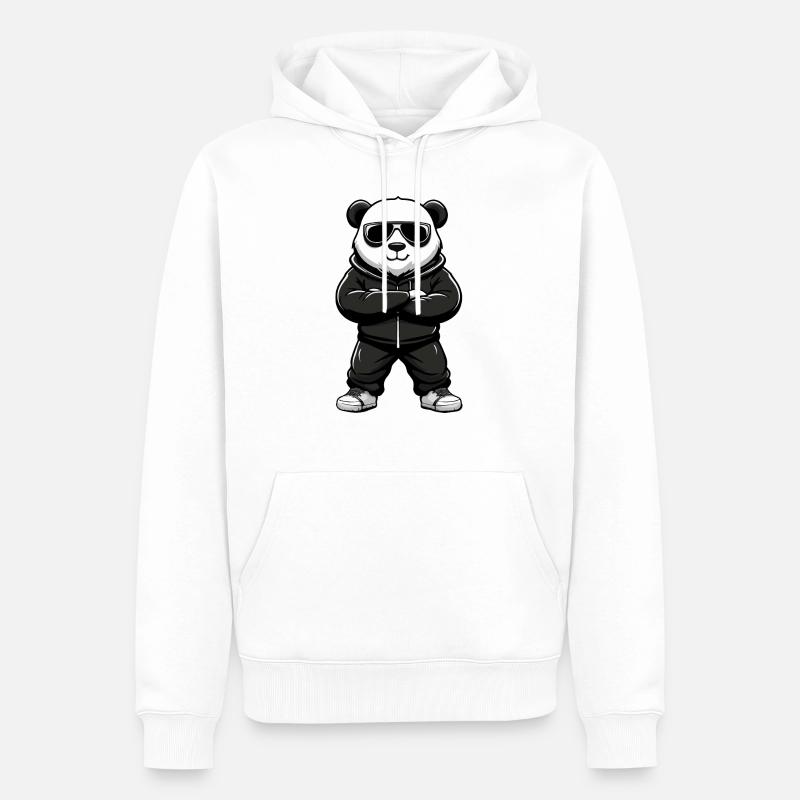 panda - Sweat à capuche Premium bio Homme - blanc